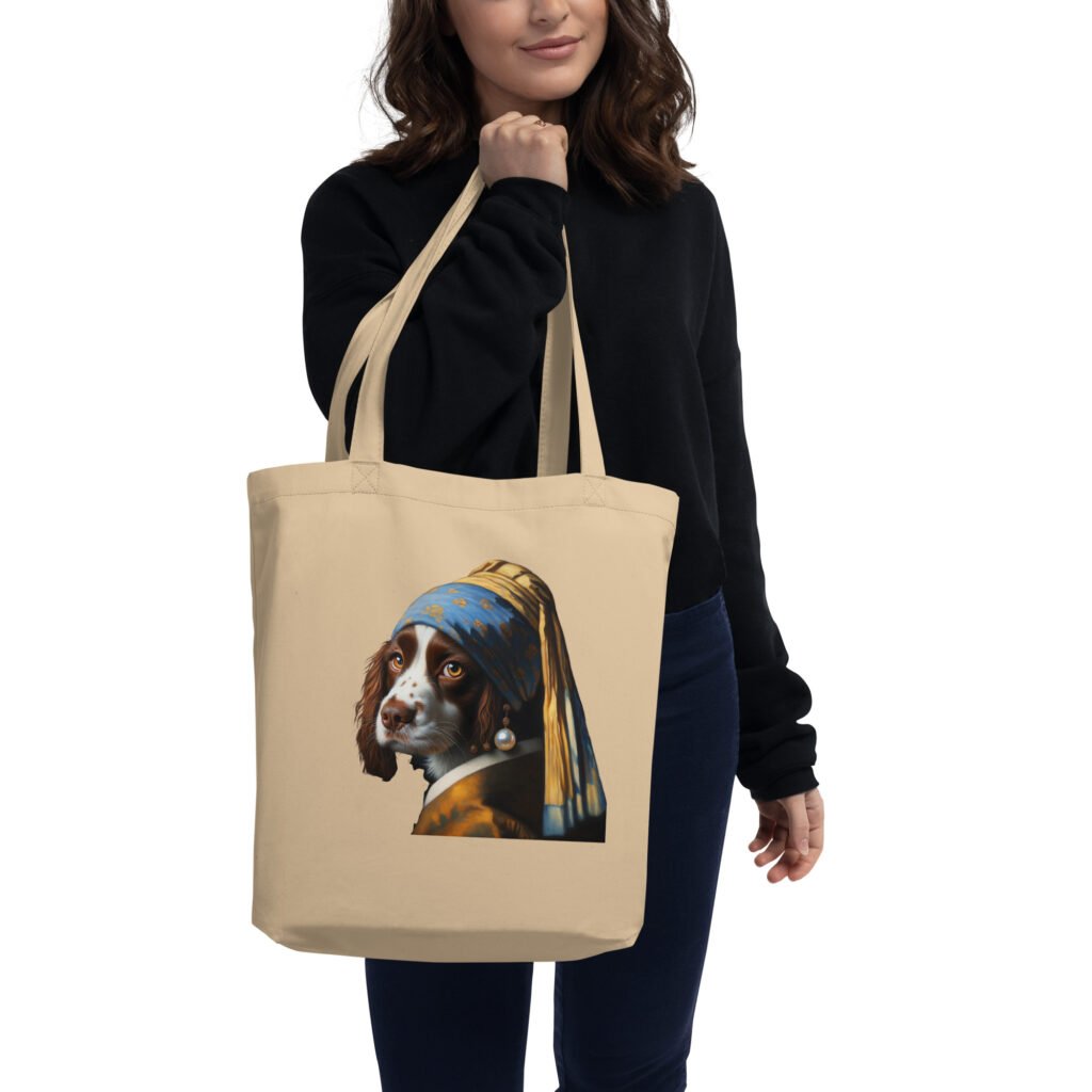 Springer Spaniel with Pearl Earring – Eco Tote Bag