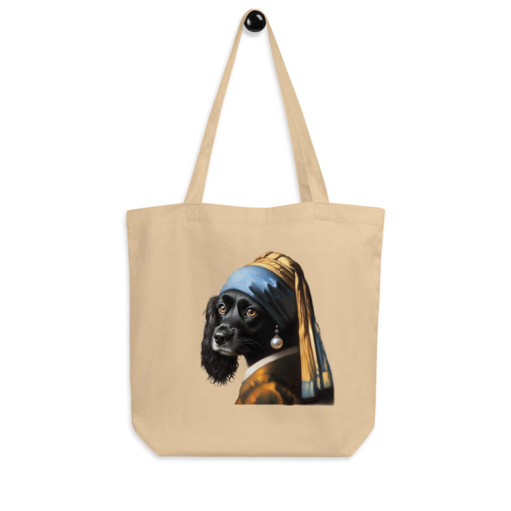 Cocker Spaniel with Pearl Earring – Eco Tote Bag