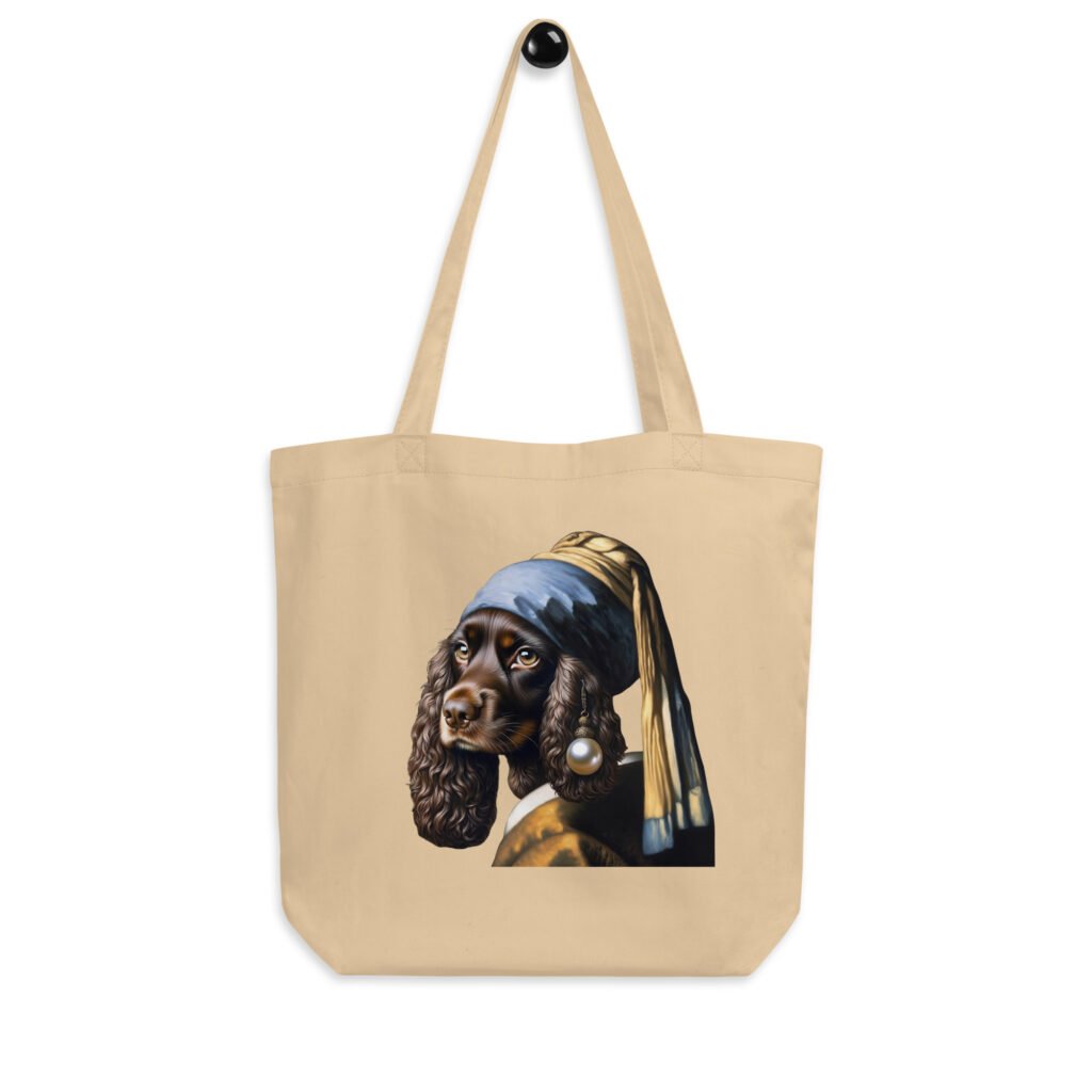 Cocker Spaniel with Pearl Earring – Eco Tote Bag