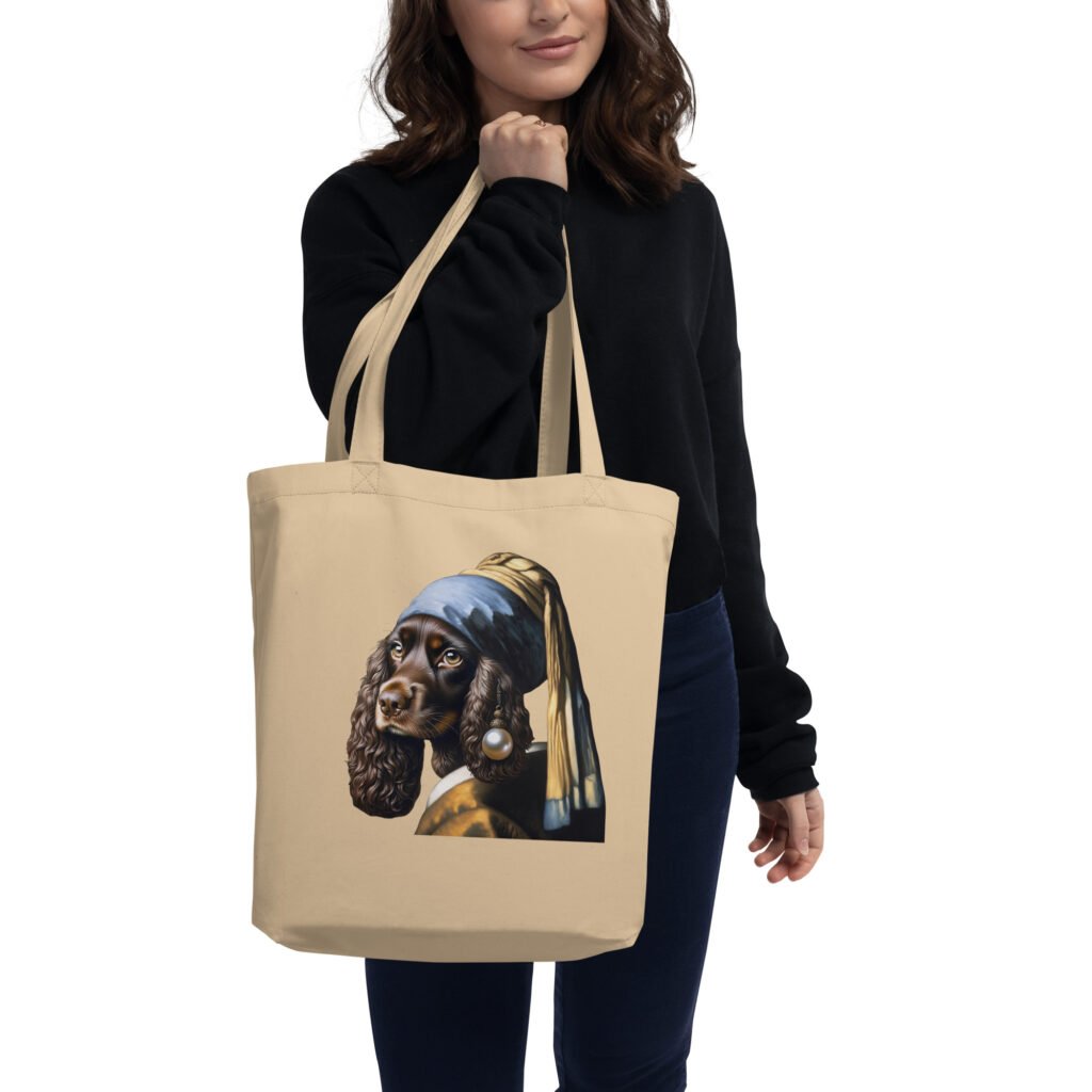 Cocker Spaniel with Pearl Earring – Eco Tote Bag