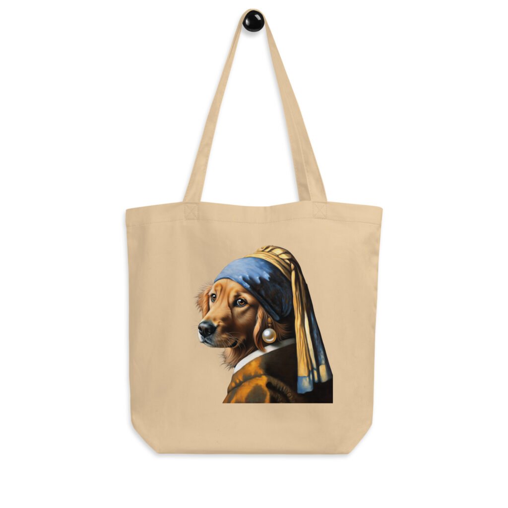 Golden Retriever with Pearl Earring – Eco Tote Bag