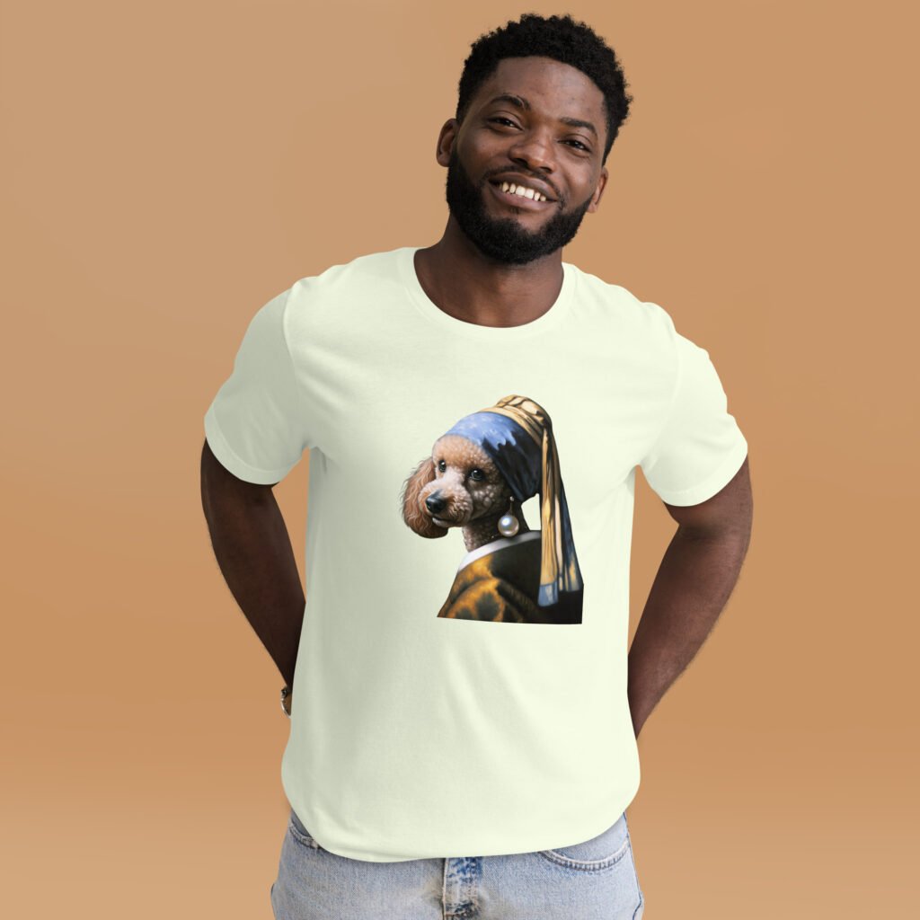 Poodle with Pearl Earring – Unisex t-shirt