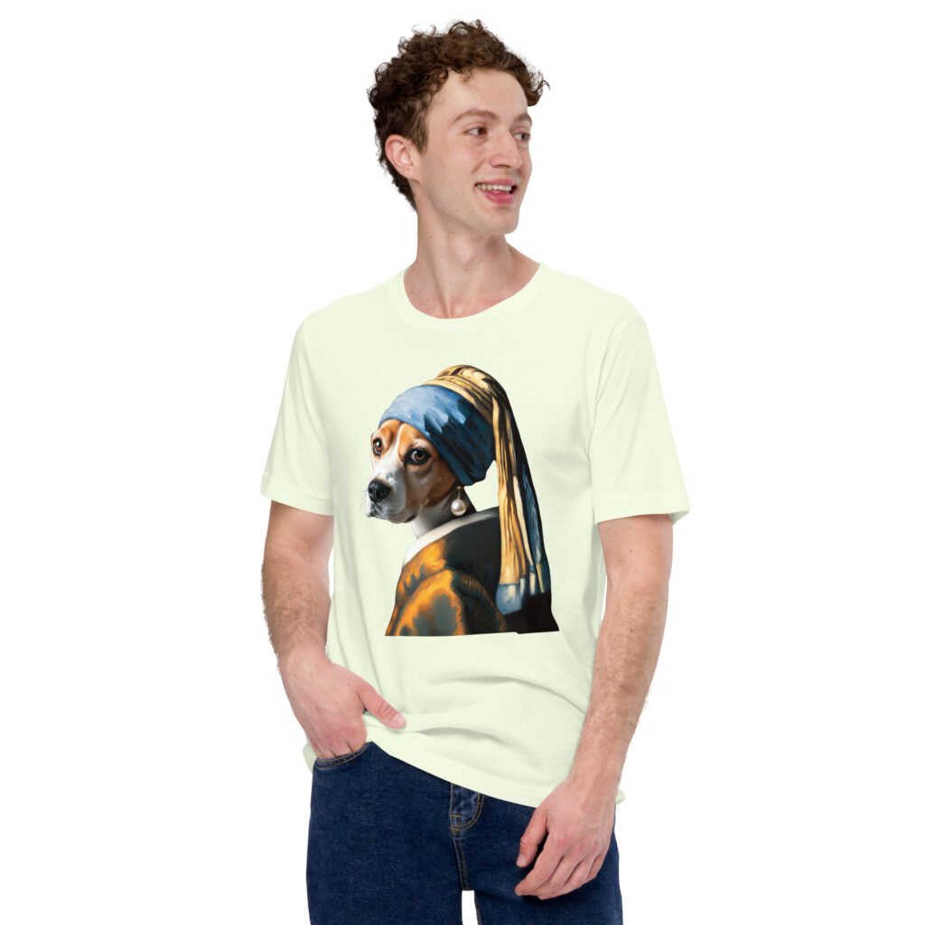 Beagle with Pearl Earring – Unisex T-Shirt