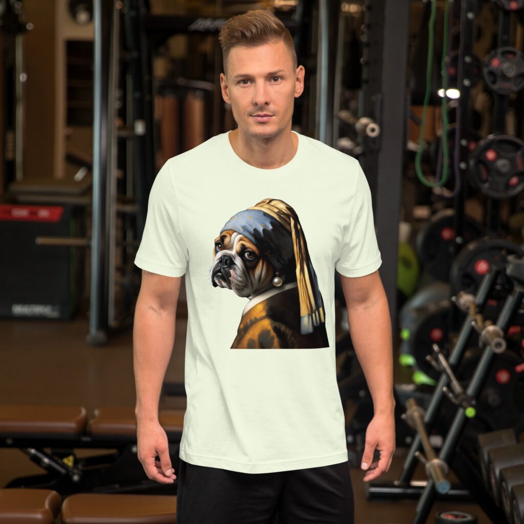 French Bulldog with Pearl Earring – Unisex T-Shirt