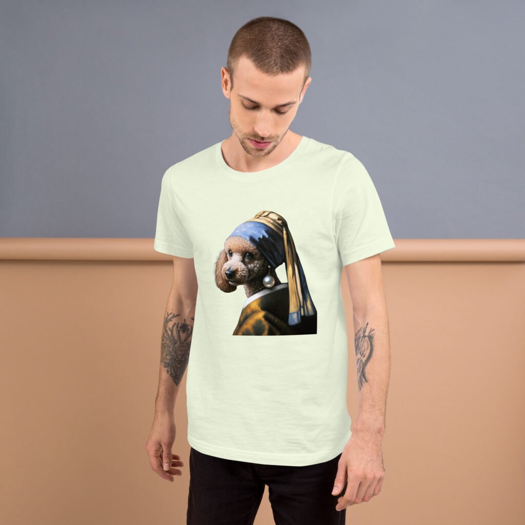 Poodle with Pearl Earring – Unisex t-shirt