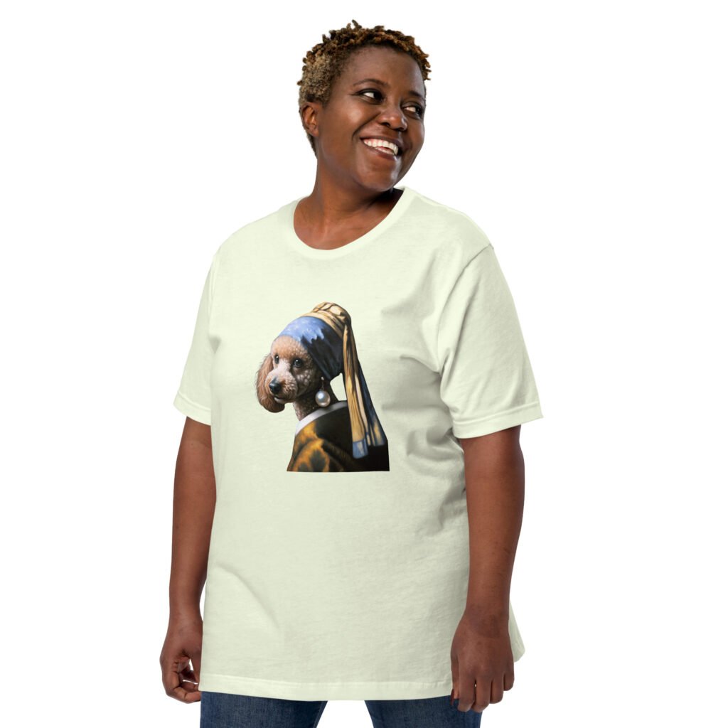 Poodle with Pearl Earring – Unisex t-shirt