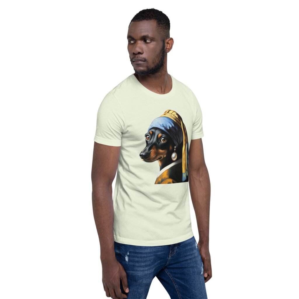 Dachshund with Pearl Earring – Unisex Staple T-Shirt