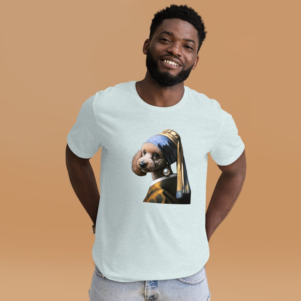 Poodle with Pearl Earring – Unisex t-shirt