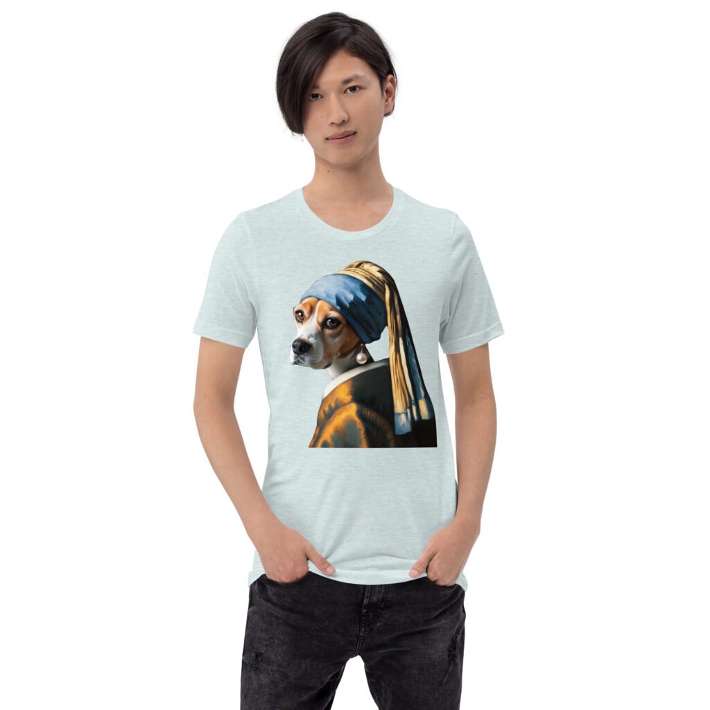 Beagle with Pearl Earring – Unisex T-Shirt