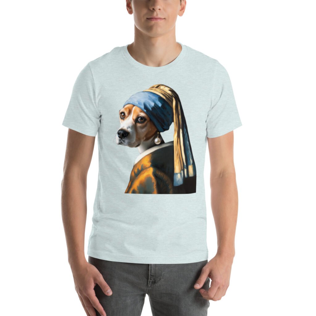 Beagle with Pearl Earring – Unisex T-Shirt