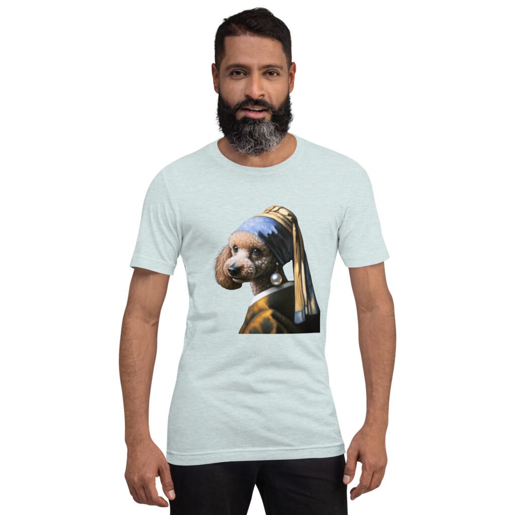 Poodle with Pearl Earring – Unisex t-shirt