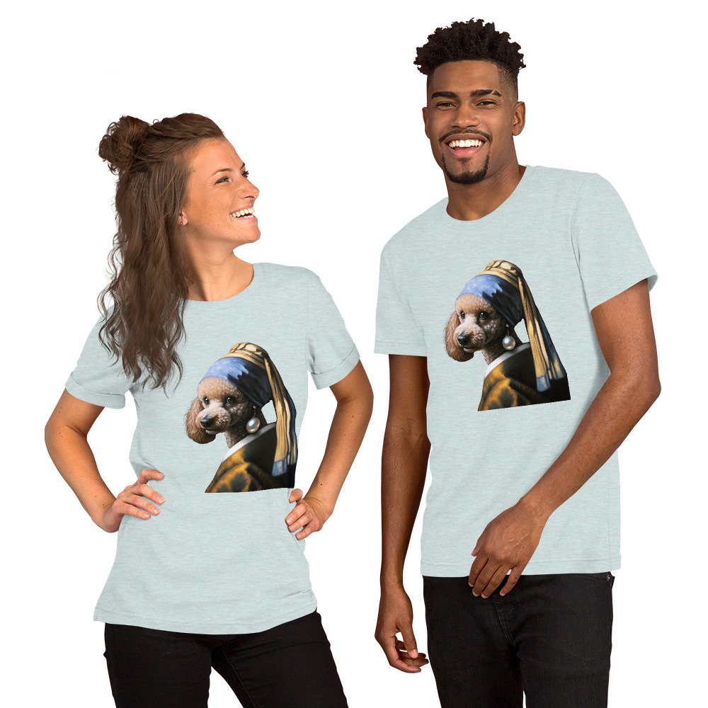 Poodle with Pearl Earring – Unisex t-shirt