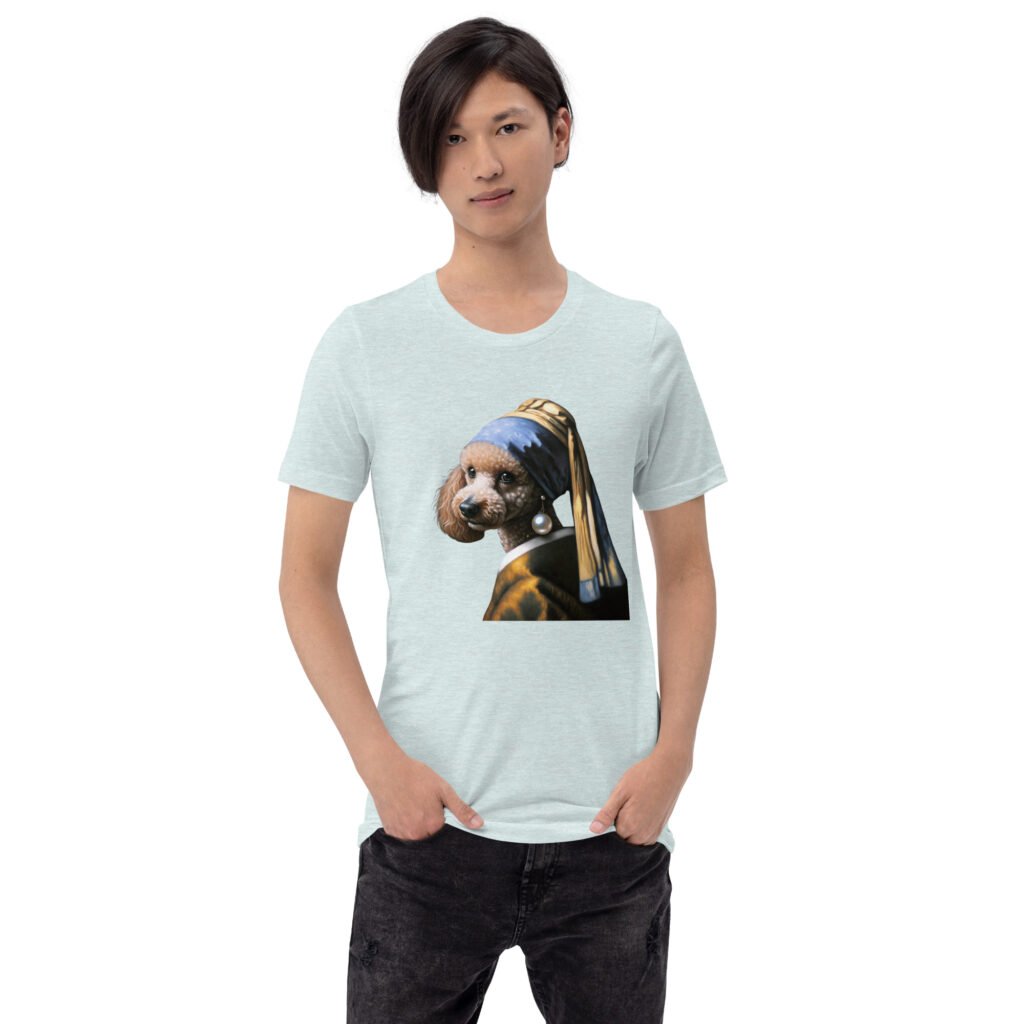 Poodle with Pearl Earring – Unisex t-shirt