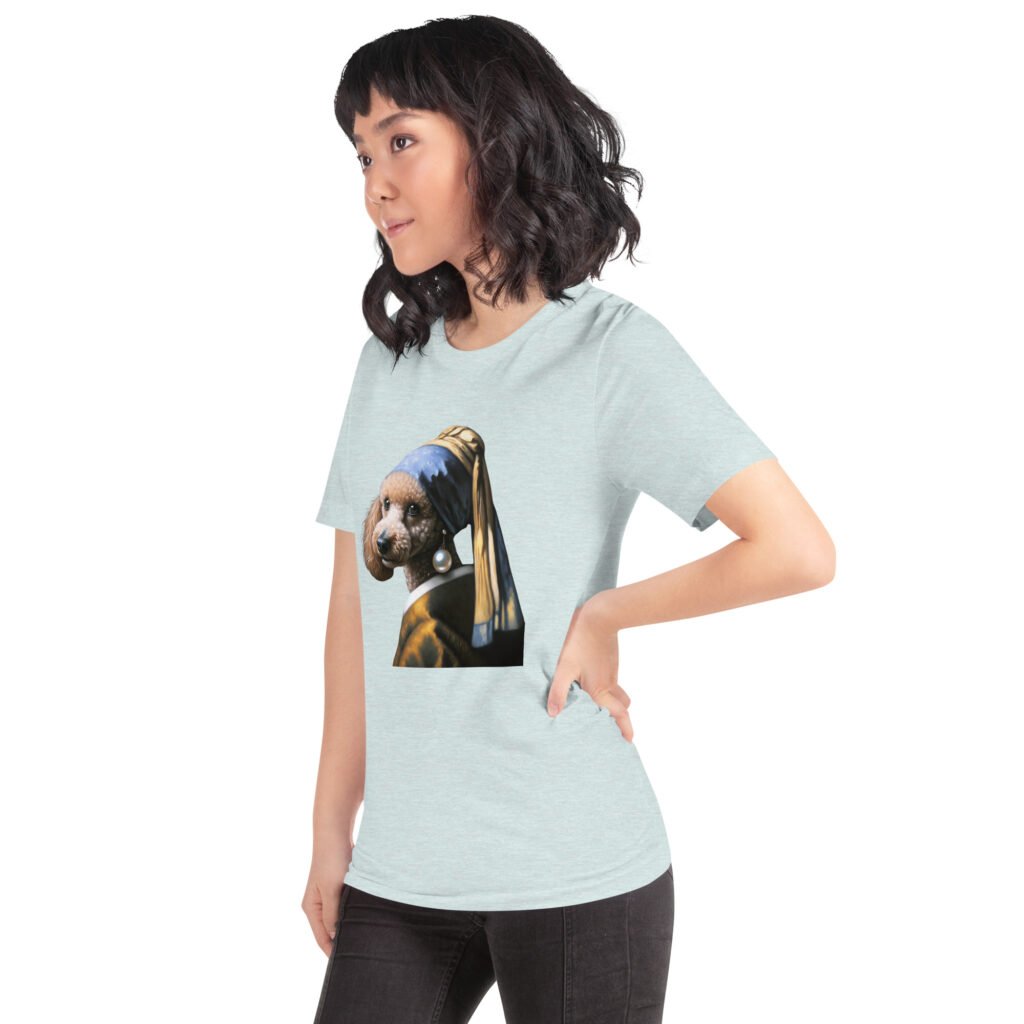 Poodle with Pearl Earring – Unisex t-shirt