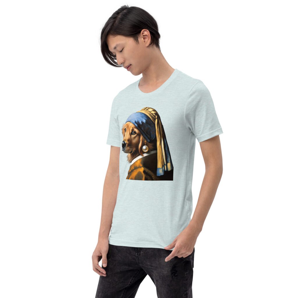 Golden Retriever with Pearl Earring – Unisex T-Shirt