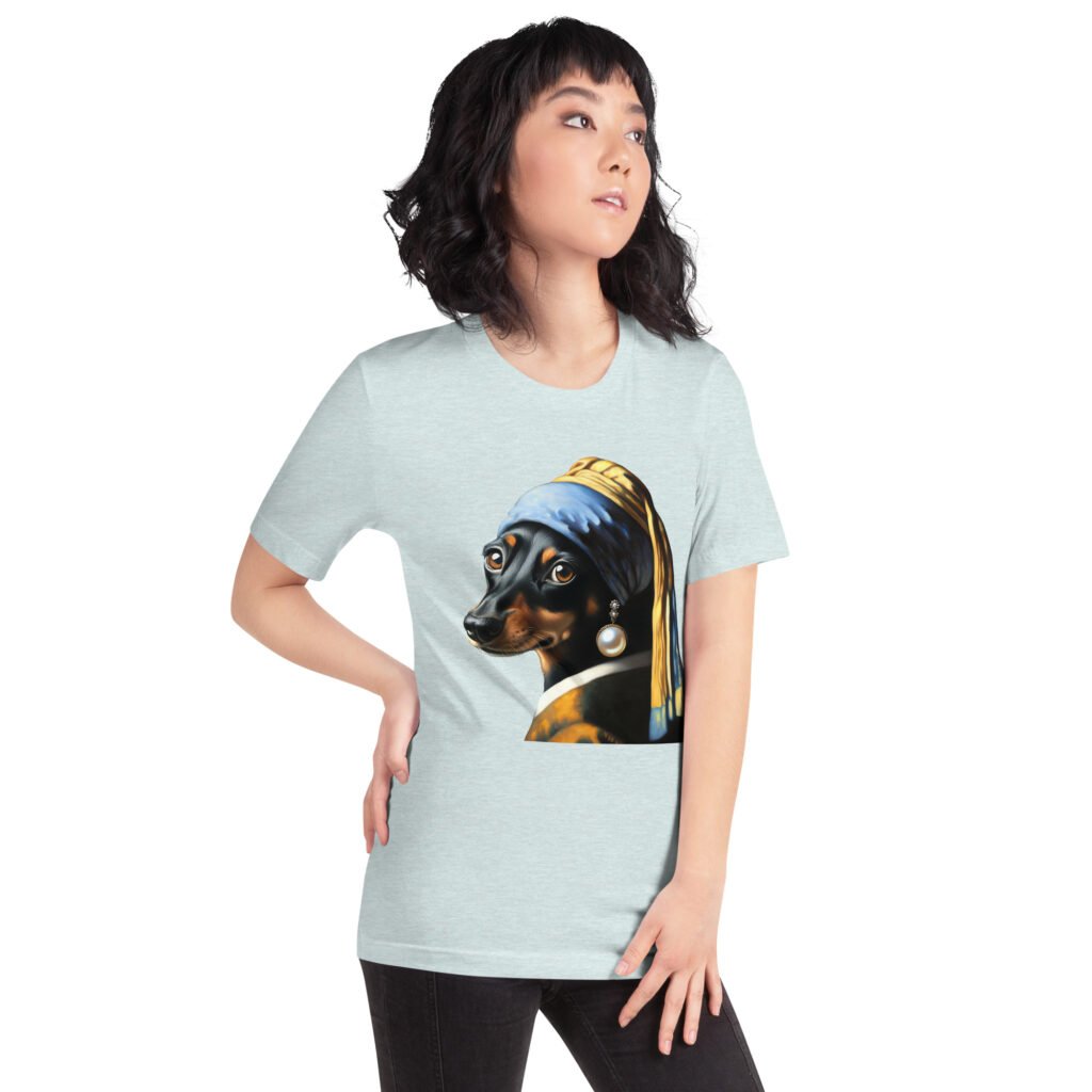 Dachshund with Pearl Earring – Unisex Staple T-Shirt