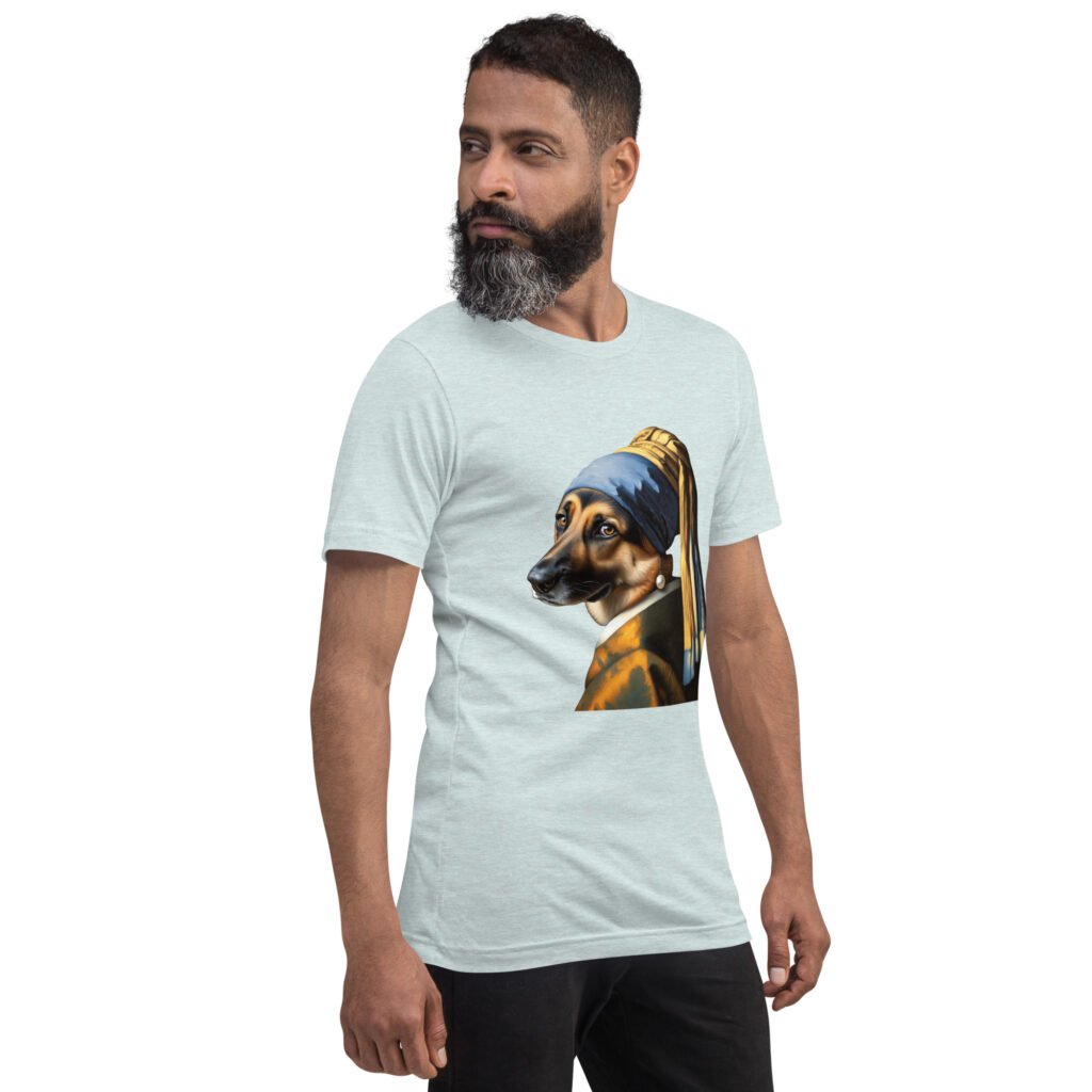 German Shepherd with Pearl Earring – Unisex t-shirt