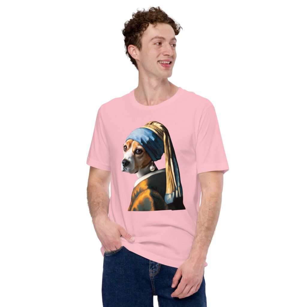 Beagle with Pearl Earring – Unisex T-Shirt