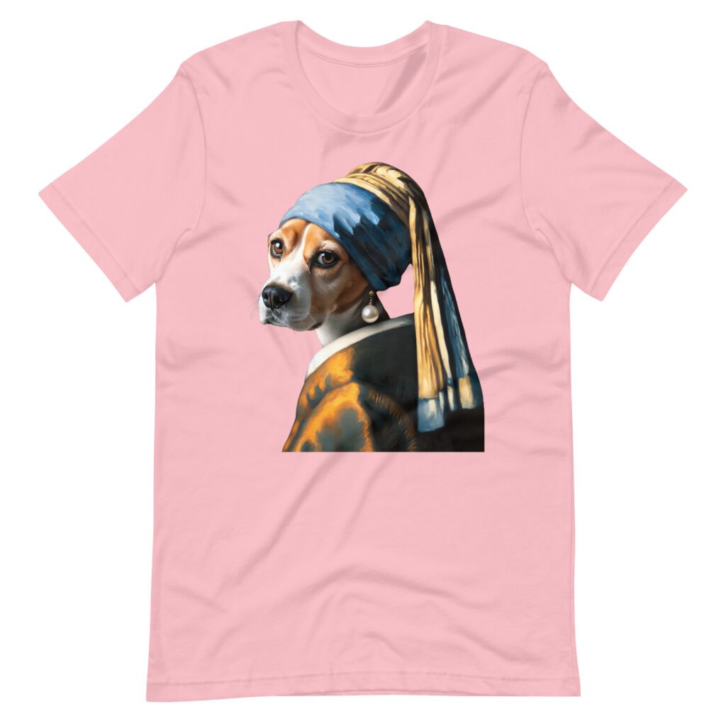 Beagle with Pearl Earring – Unisex T-Shirt