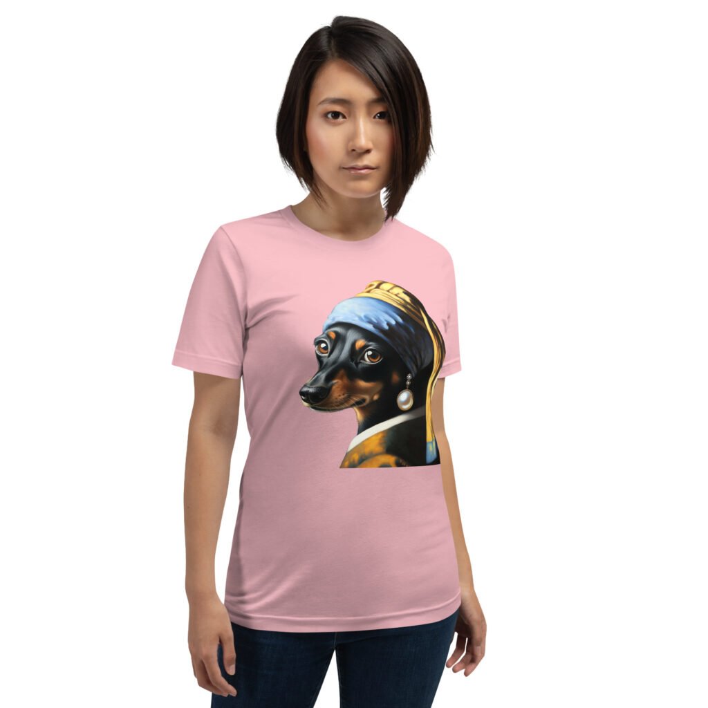 Dachshund with Pearl Earring – Unisex Staple T-Shirt