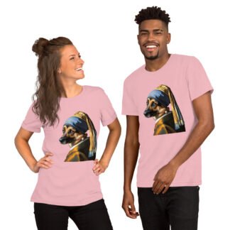 German Shepherd with Pearl Earring – Unisex t-shirt - Pink, S