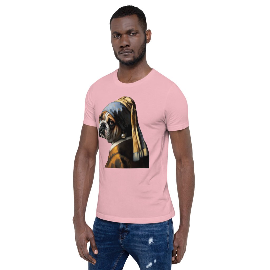 French Bulldog with Pearl Earring – Unisex T-Shirt