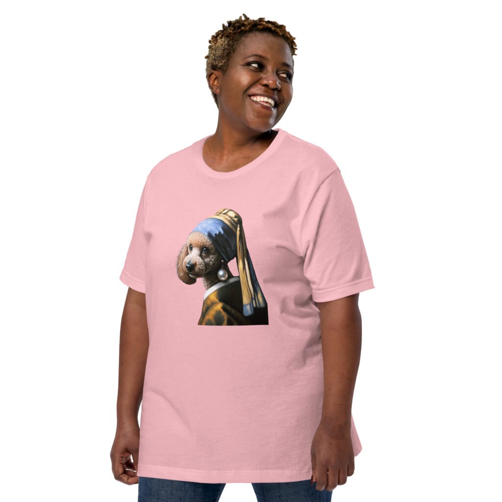 Poodle with Pearl Earring – Unisex t-shirt