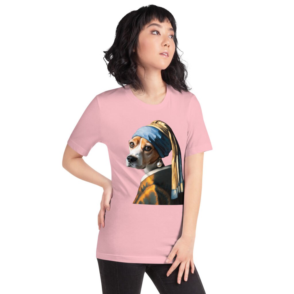 Beagle with Pearl Earring – Unisex T-Shirt