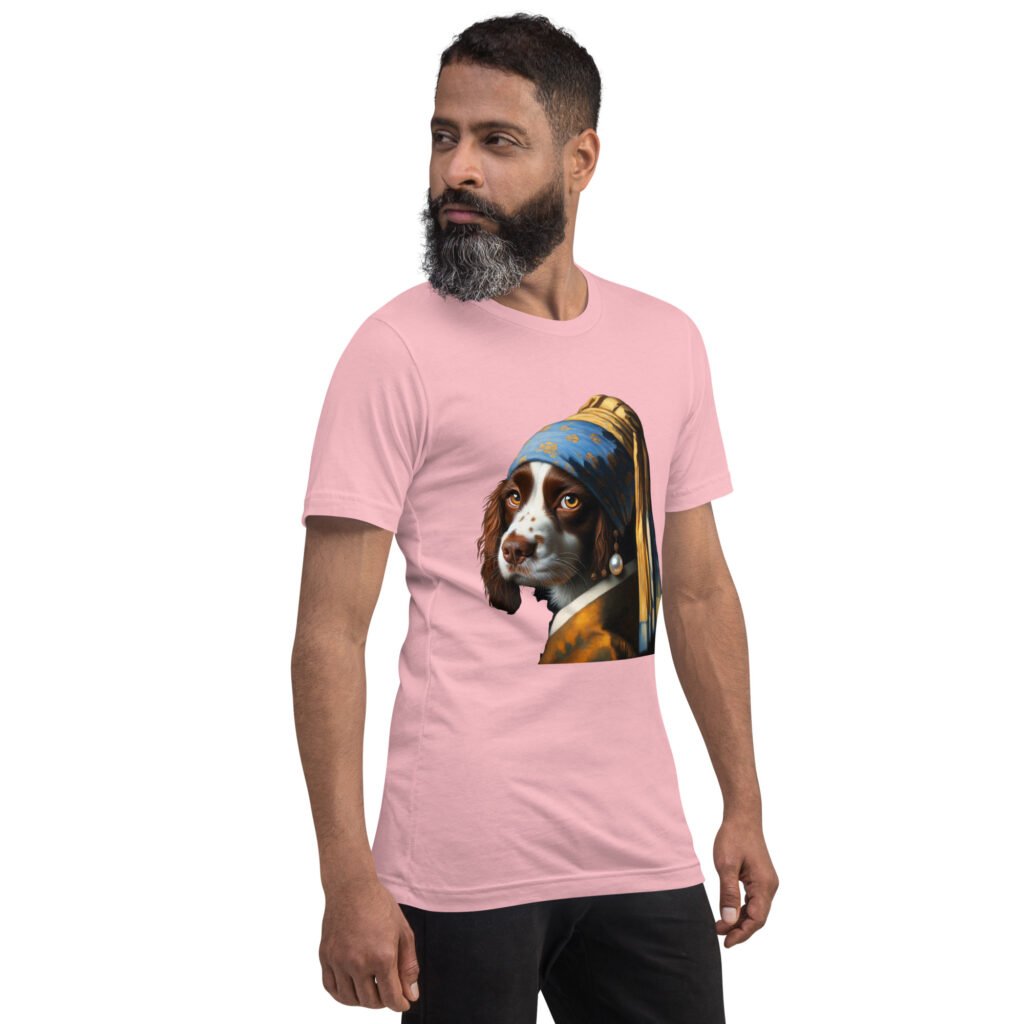 Springer Spaniel with Pearl Earring – Unisex t-shirt