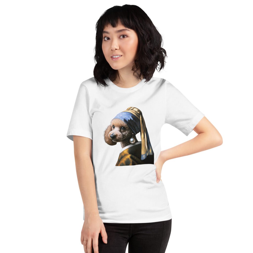 Poodle with Pearl Earring – Unisex t-shirt