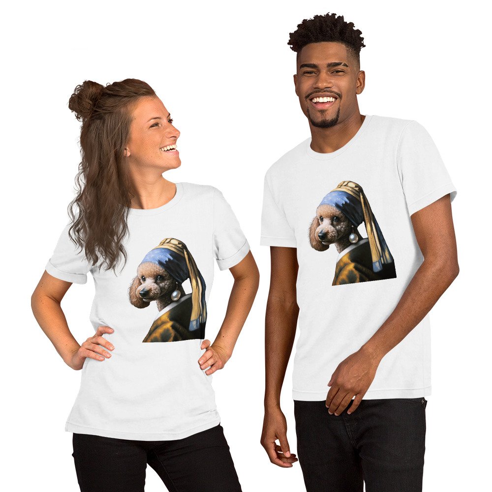 Poodle with Pearl Earring – Unisex t-shirt