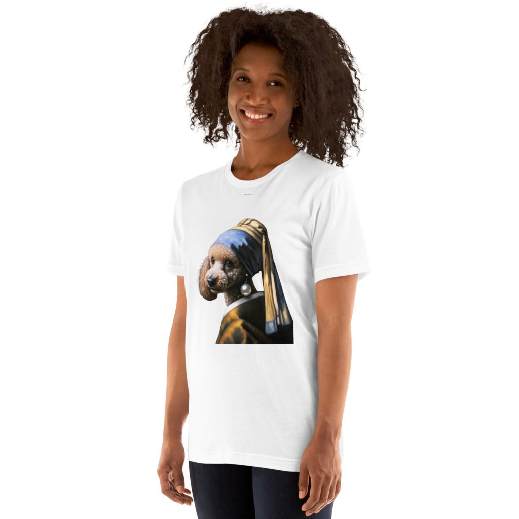 Poodle with Pearl Earring – Unisex t-shirt