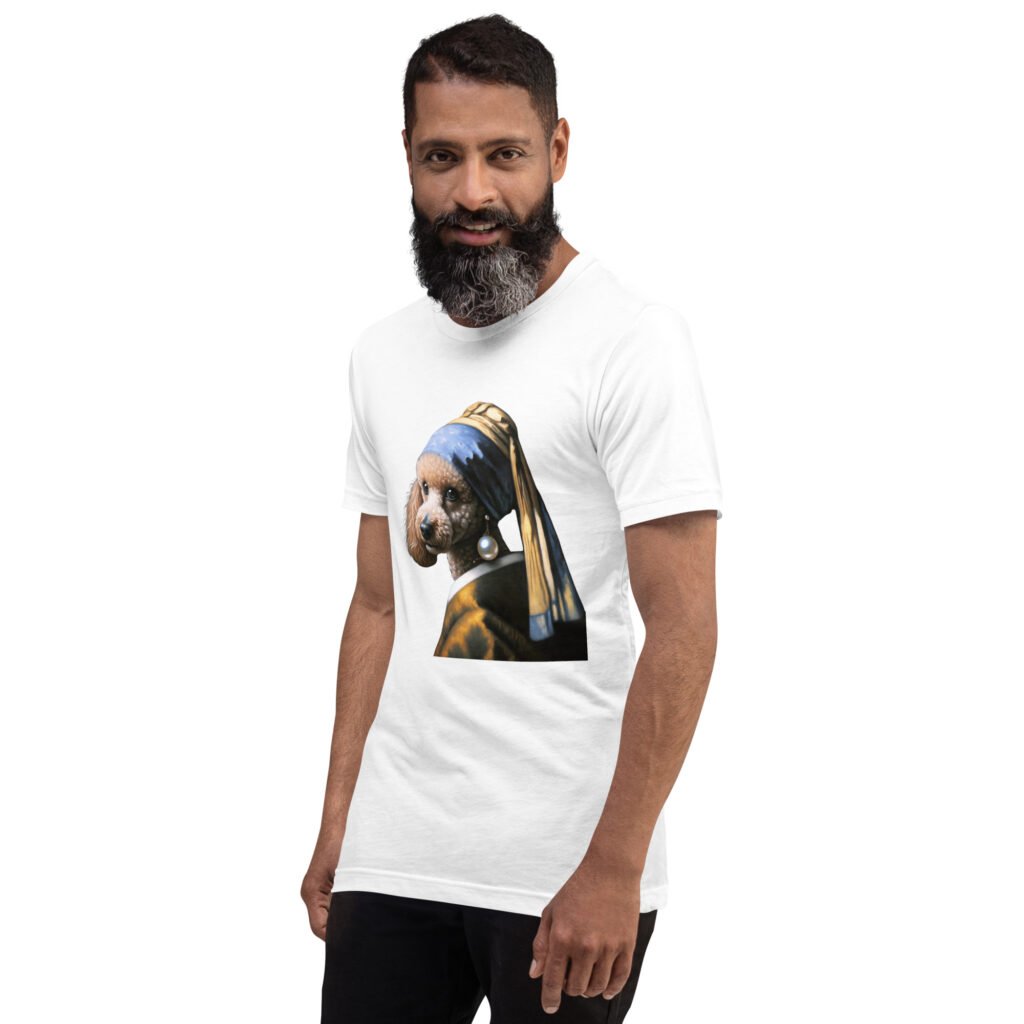 Poodle with Pearl Earring – Unisex t-shirt