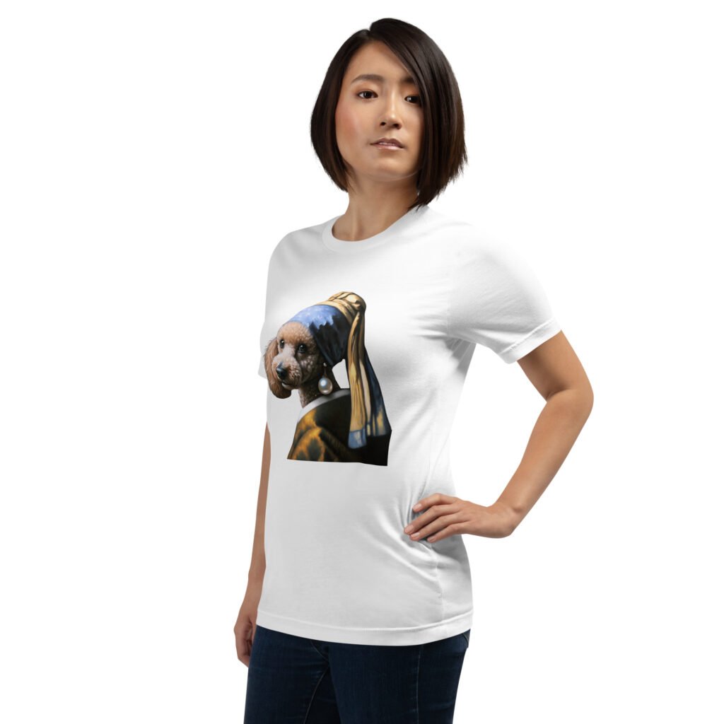 Poodle with Pearl Earring – Unisex t-shirt