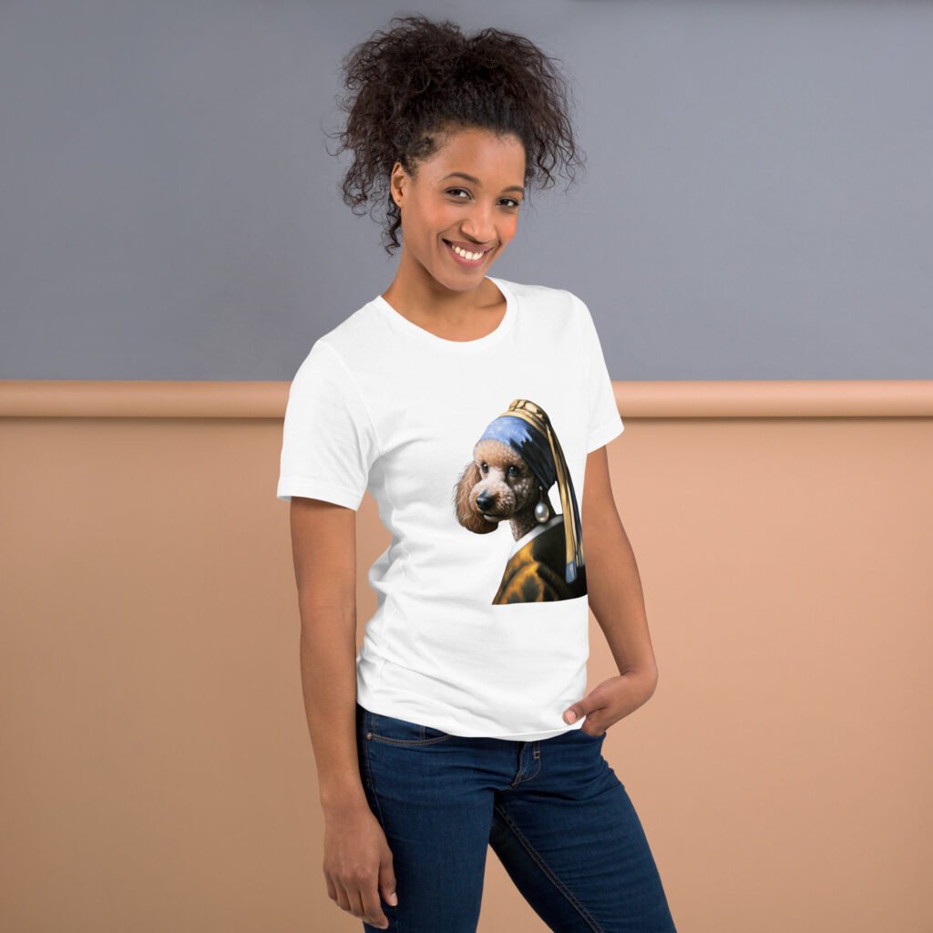 Poodle with Pearl Earring – Unisex t-shirt