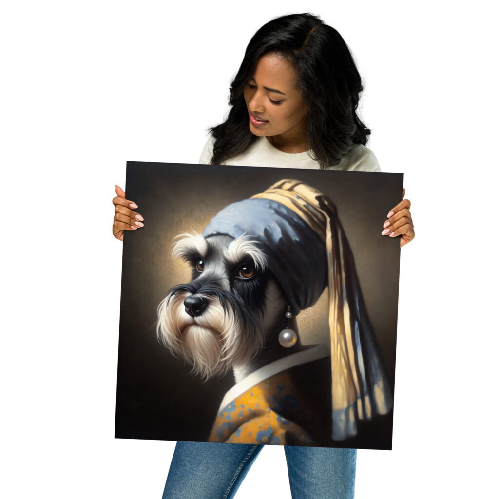 Miniature Schnauzer with Pearl Earring – Poster