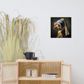 Yorkshire Terrier with Pearl Earring – Poster - 18×18