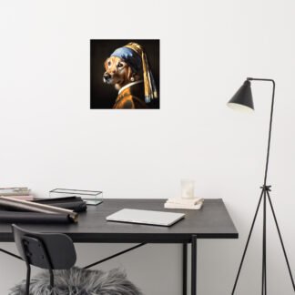 Golden Retriever with Pearl Earring – Poster - 18×18