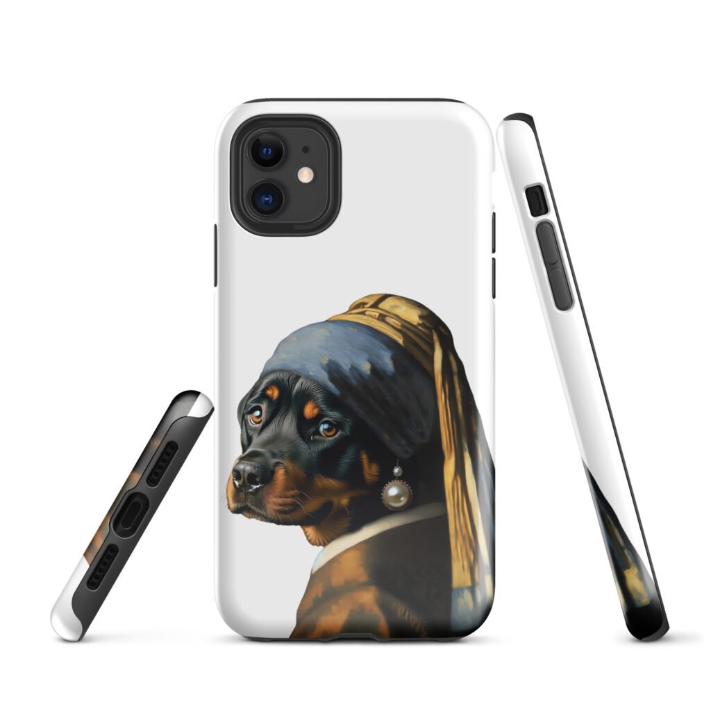 Rottweiler with Pearl Earring –  Tough Case for iPhone®