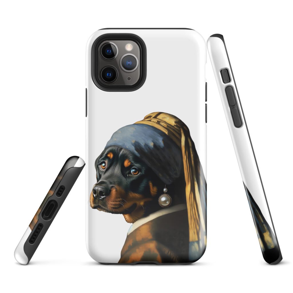 Rottweiler with Pearl Earring –  Tough Case for iPhone®