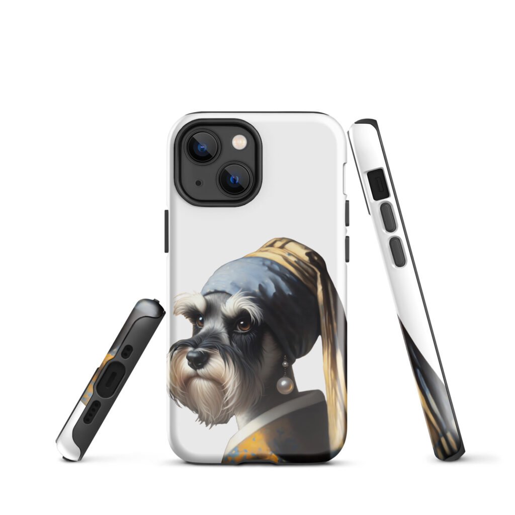 Miniature Schnauzer with Pearl Earring – Tough Case for iPhone®