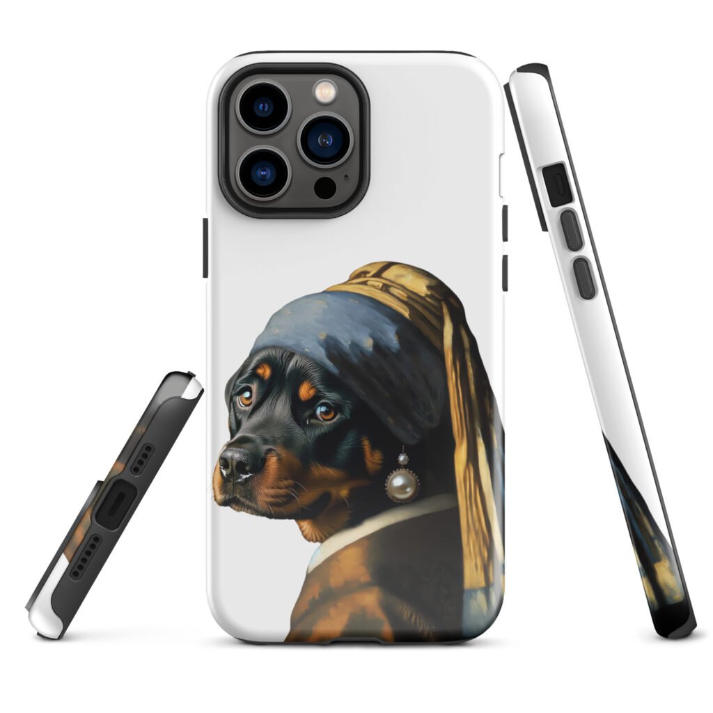 Rottweiler with Pearl Earring –  Tough Case for iPhone®