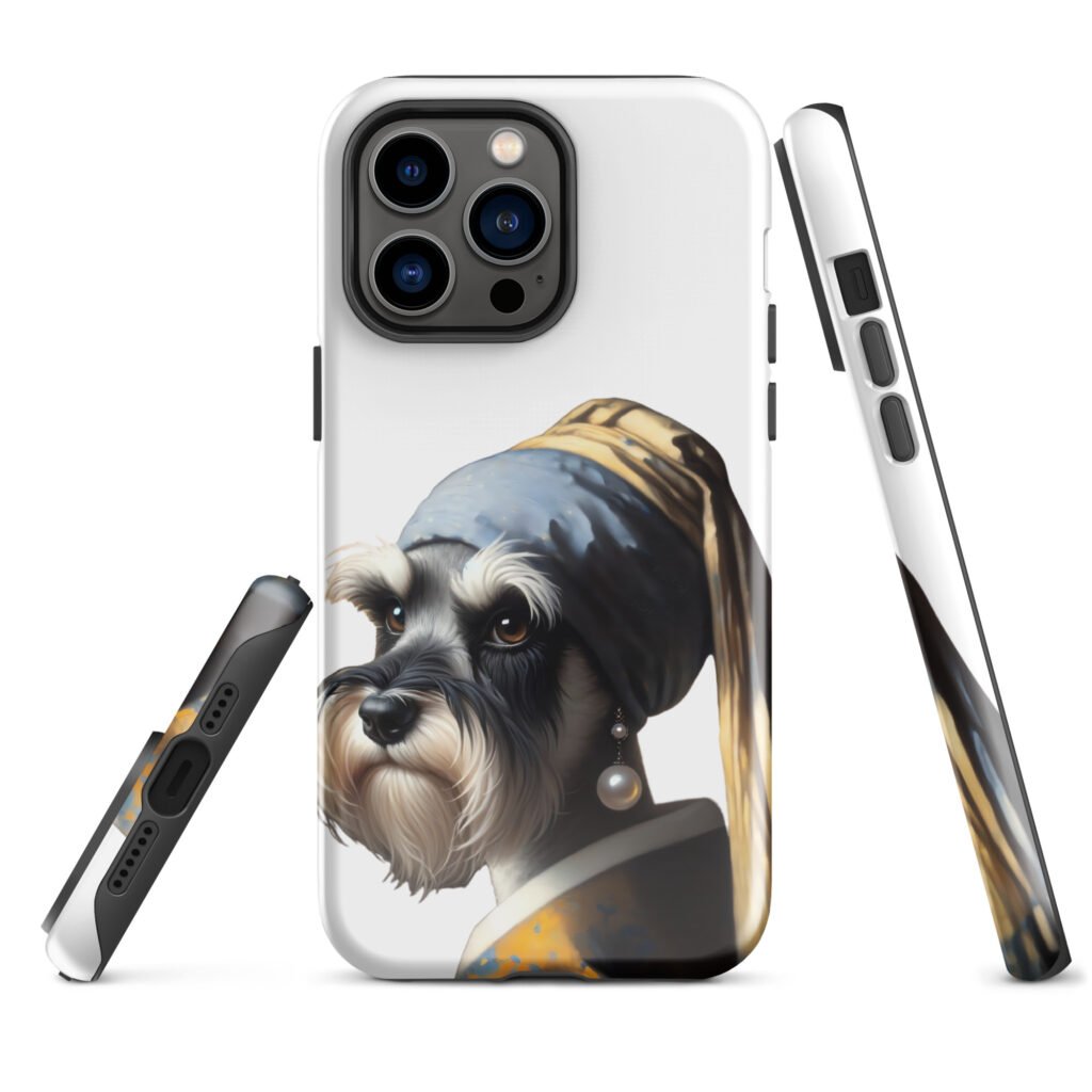 Miniature Schnauzer with Pearl Earring – Tough Case for iPhone®