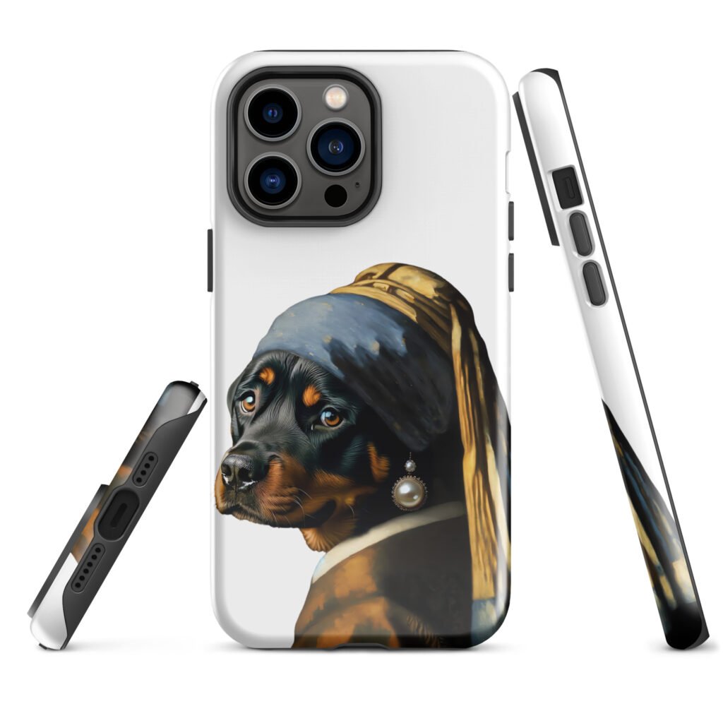 Rottweiler with Pearl Earring –  Tough Case for iPhone®