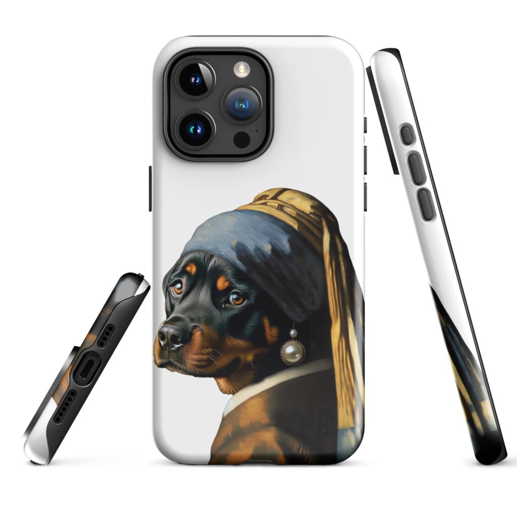 Rottweiler with Pearl Earring –  Tough Case for iPhone®