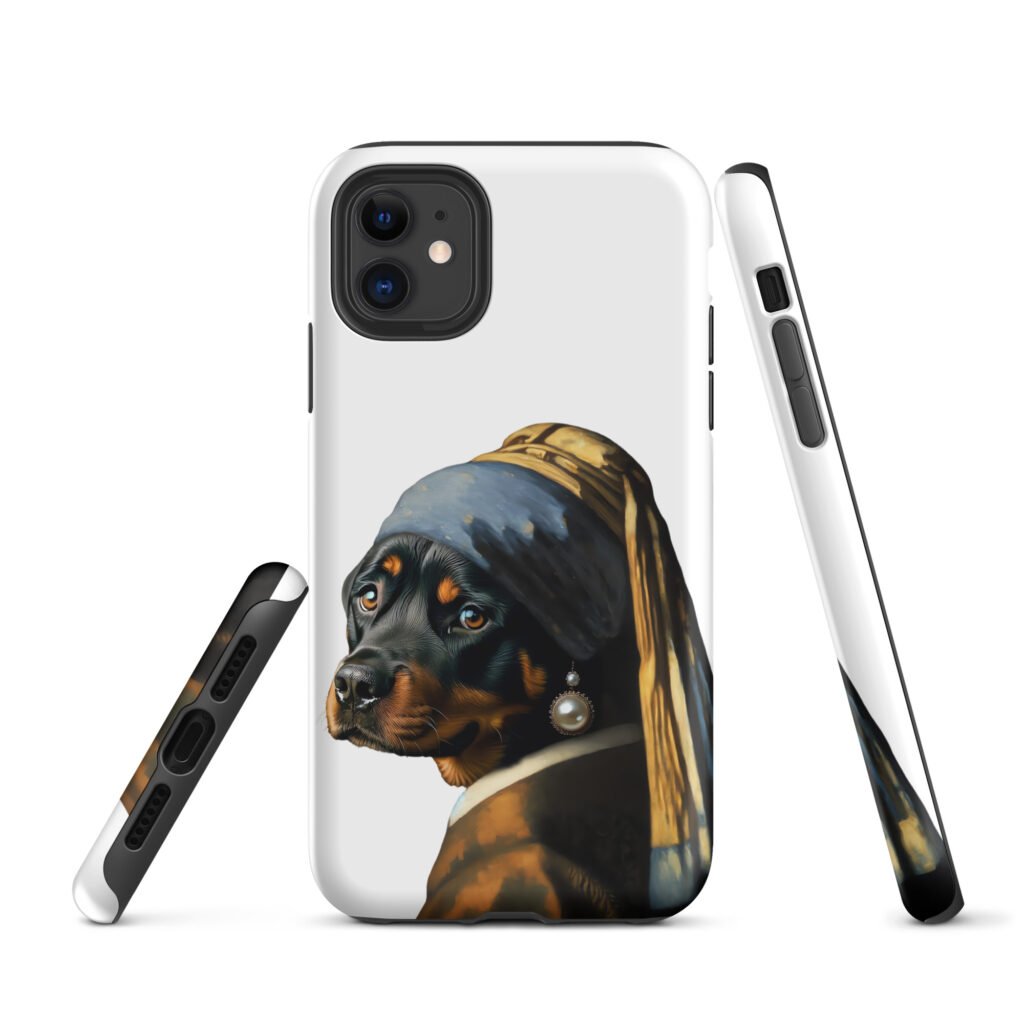 Rottweiler with Pearl Earring –  Tough Case for iPhone®