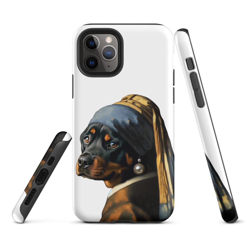 Rottweiler with Pearl Earring –  Tough Case for iPhone®