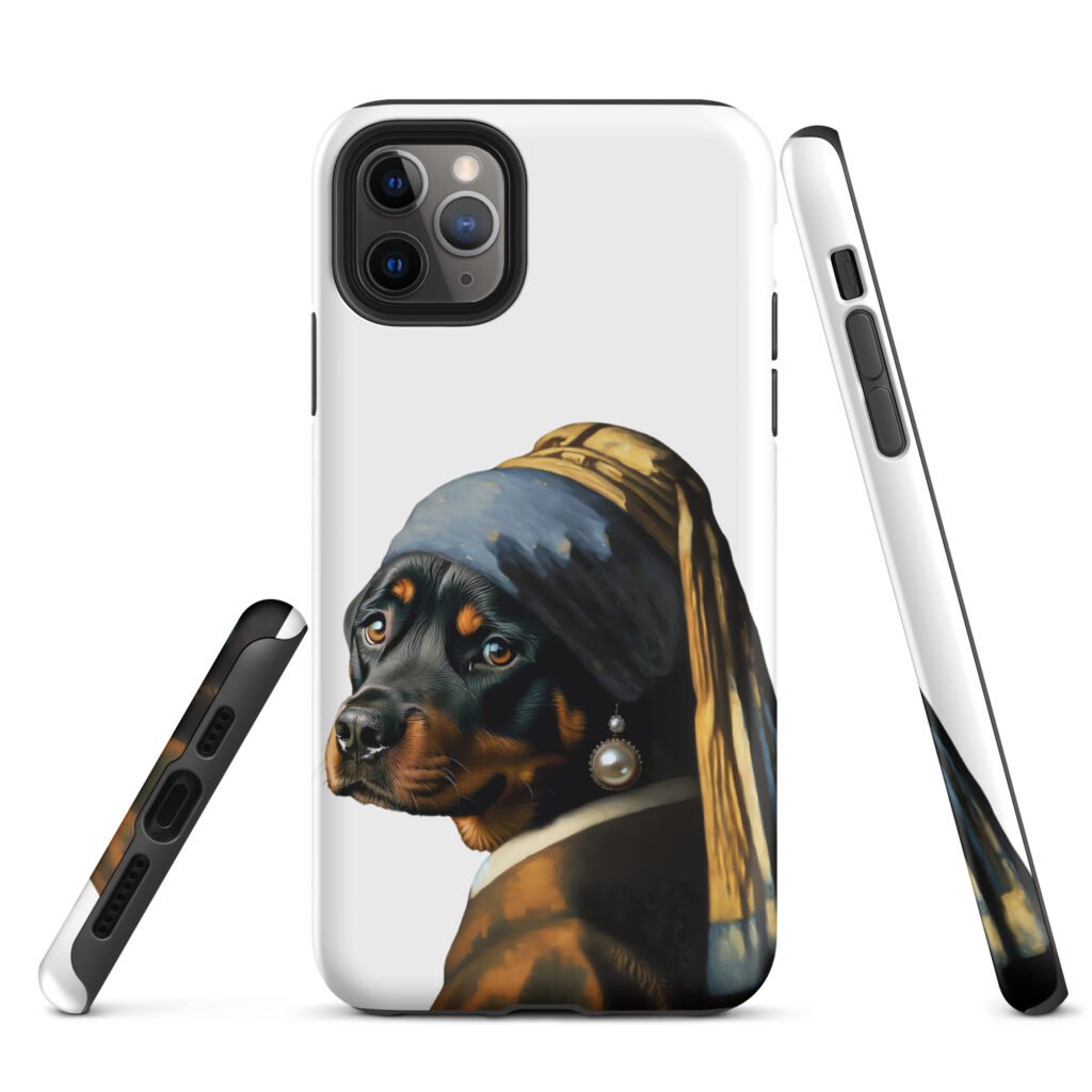 Rottweiler with Pearl Earring –  Tough Case for iPhone®