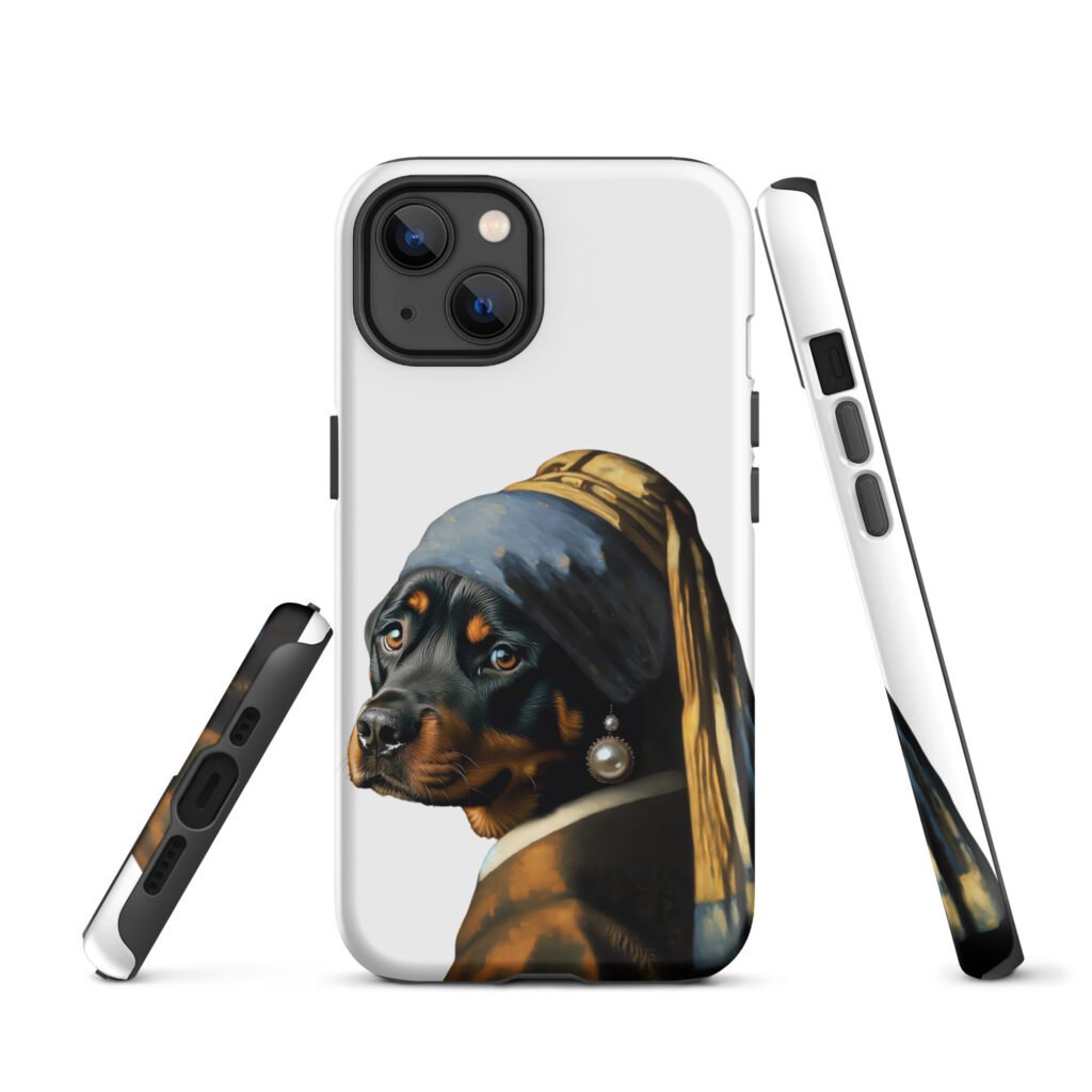 Rottweiler with Pearl Earring –  Tough Case for iPhone®