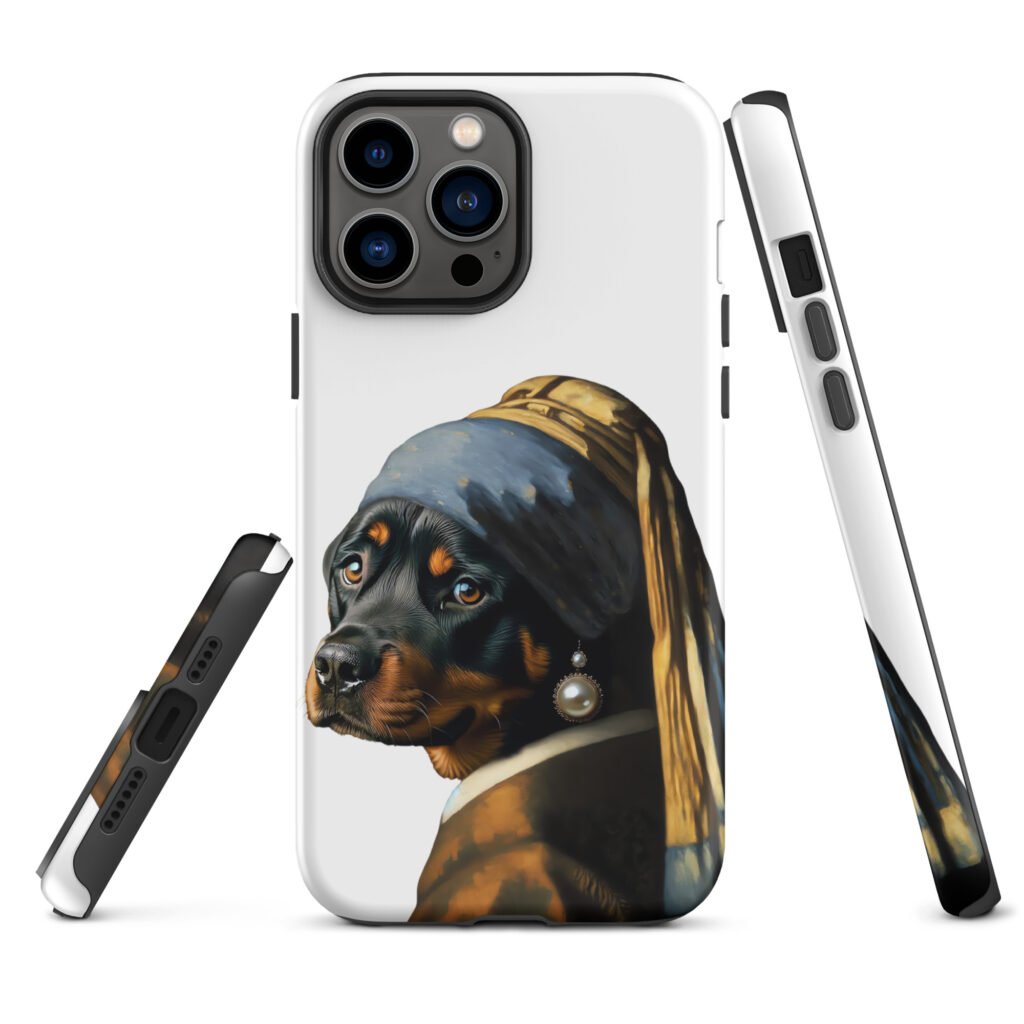 Rottweiler with Pearl Earring –  Tough Case for iPhone®